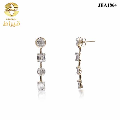   حلق ذهب مع الماس عيار 18