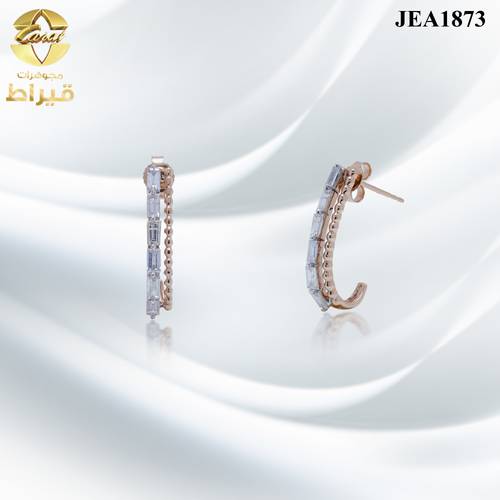  WOMEN'S 18K GOLD EARRING WITH DIAMOND