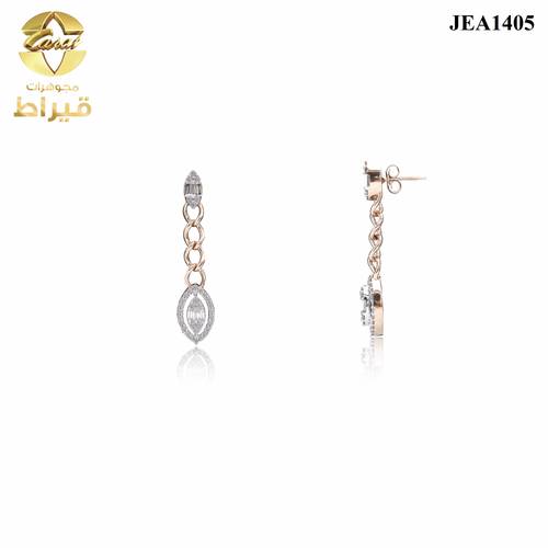 حلق ذهب مع الماس عيار 18