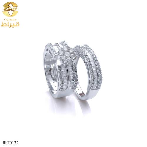 WOMEN'S 18K WHITE GOLD TWINS RING WITH DIAMONDS