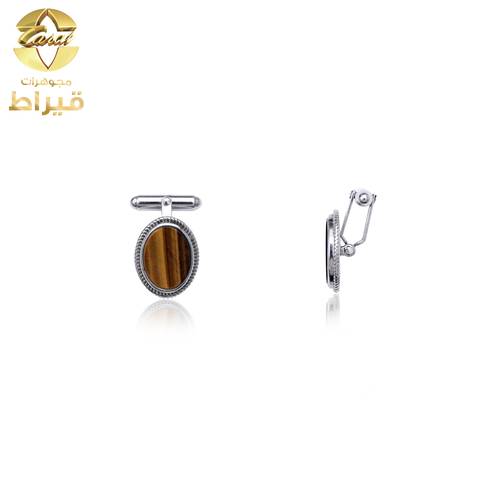  كبك فضة مع عين نمر عيار 925 