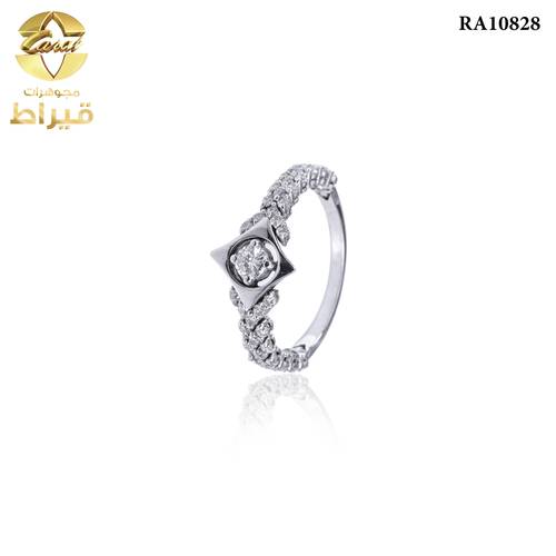 WOMEN'S 18K WHITE GOLD RING WITH DIAMONDS