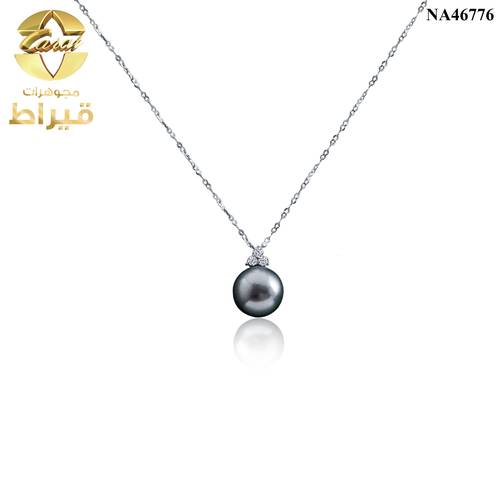 عقد ذهب مع الماس و لولو عيار 18