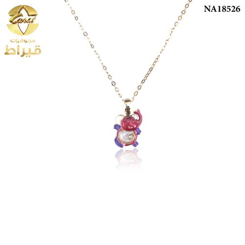 عقد ذهب مع الماس عيار 18