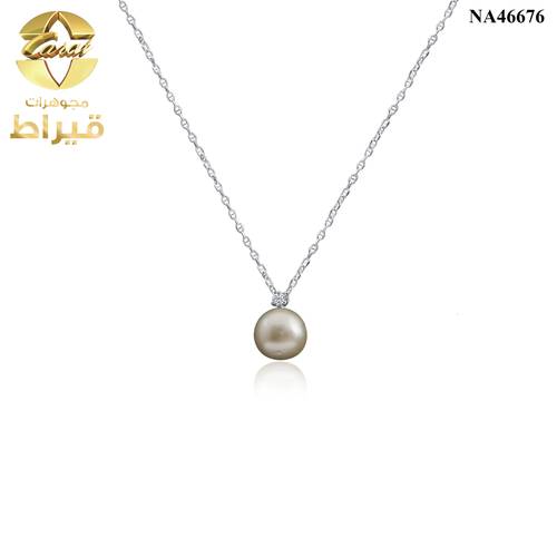 عقد ذهب مع الماس و لولو عيار 18