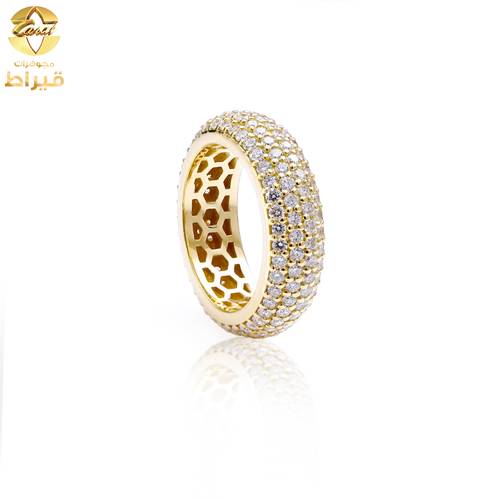 خاتم  ذهب مع ألماس الزراعي عيار 18