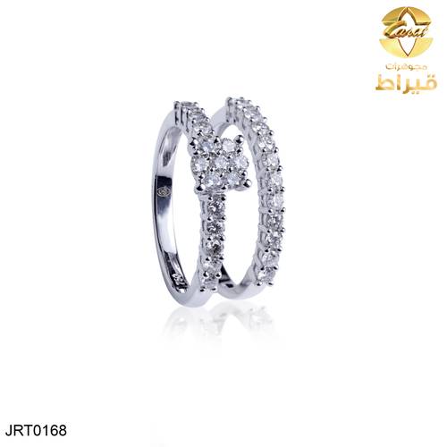 مجوهرات ، ذهب ، خاتم ، خاتم ذهب أبيض مع ألماس عيار 18
