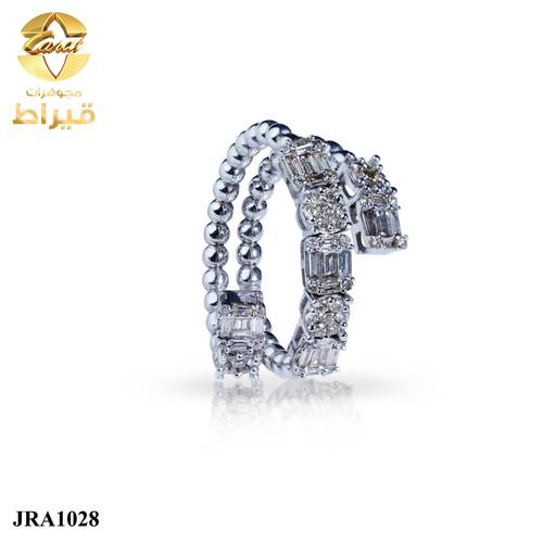  خاتم ذهب ابيض مع الماس عيار 18