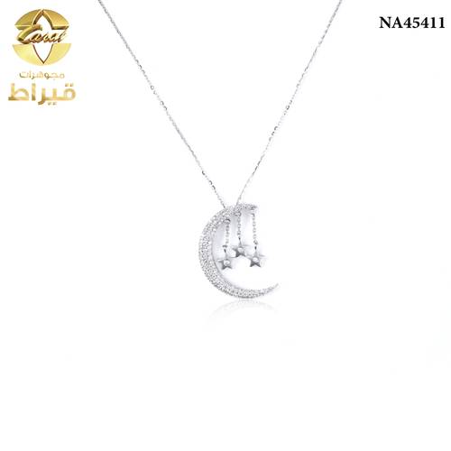 عقد ذهب مع الماس عيار 18