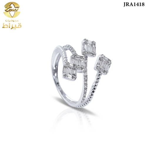 WOMEN'S 18K WHITE GOLD RING WITH DIAMONDS
