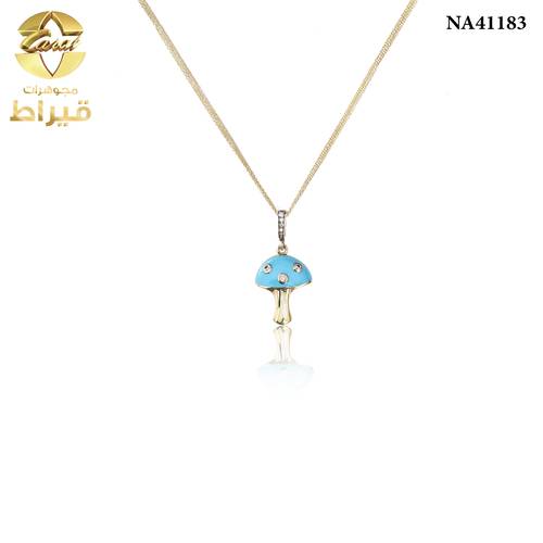 عقد ذهب مع الماس عيار 18