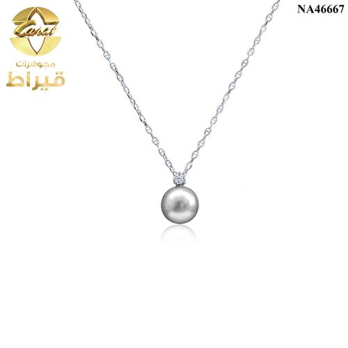 عقد ذهب مع الماس و لولو عيار 18