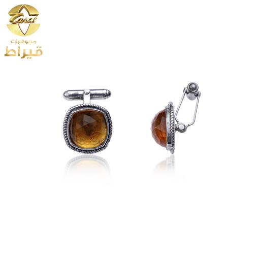  كبك فضة مع سترين صناعي عيار 925