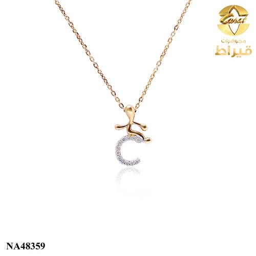 عقد ذهب مع الماس عيار 18