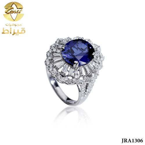 خاتم ذهب ابيض مع الماس عيار 18