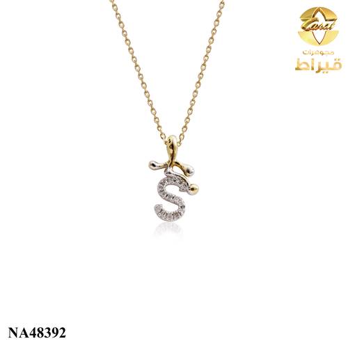 عقد ذهب مع الماس عيار 18