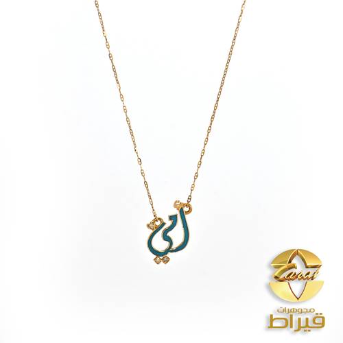 عقد ذهب مع الماس عيار 18