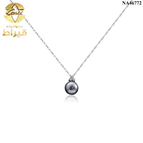 عقد ذهب مع الماس و لولو عيار 18