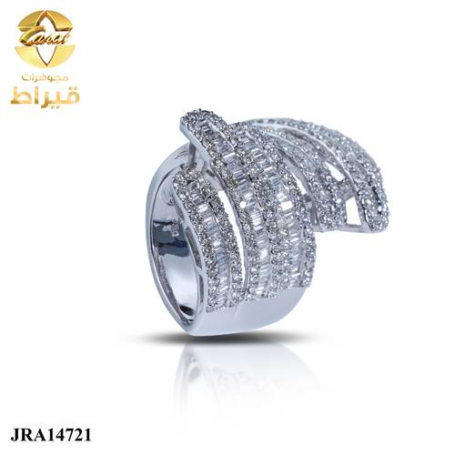 خاتم ذهب ابيض مع الماس عيار 18