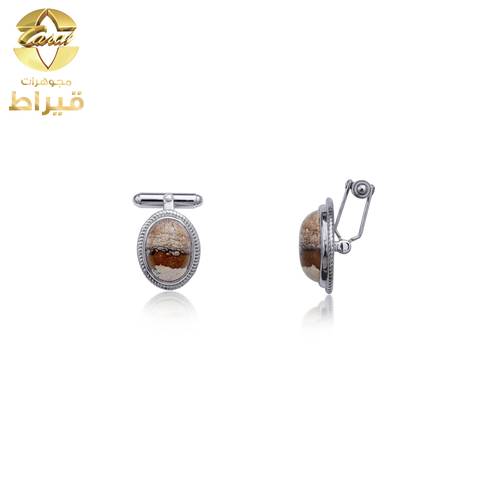كبك فضة مع جاسبر عيار 925 