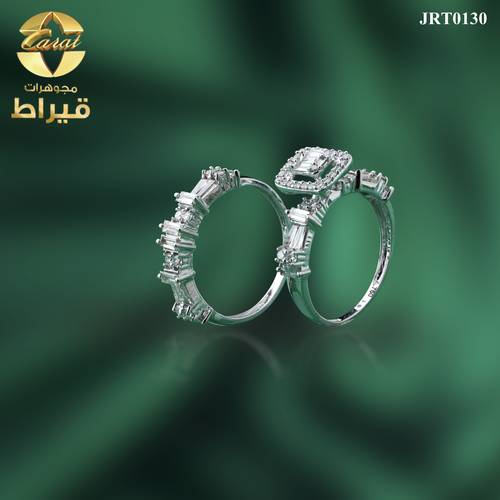 WOMEN'S 18K WHITE GOLD TWINS RING WITH DIAMONDS