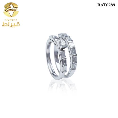 WOMEN'S 18K WHITE GOLD TWINS RING WITH DIAMONDS
