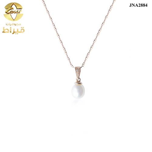  عقد ذهب مع الماس و لولو عيار 18