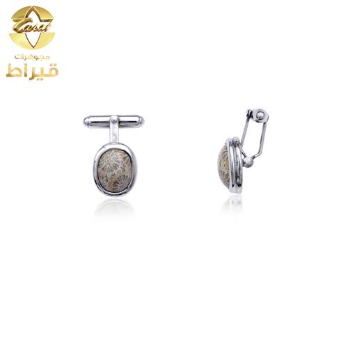  كبك فضة مع جاسبر عيار 925 