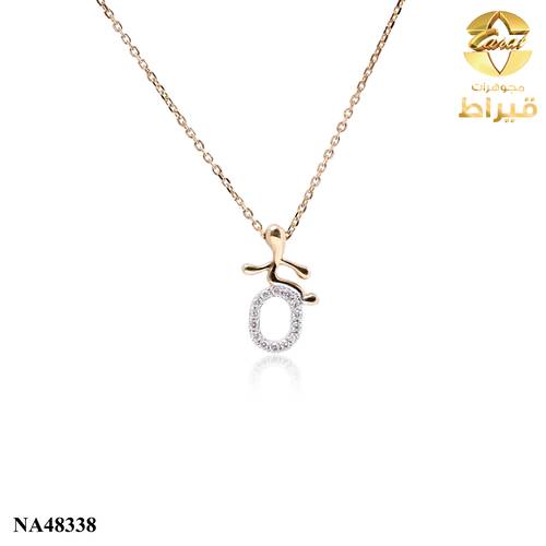 عقد ذهب مع الماس عيار 18