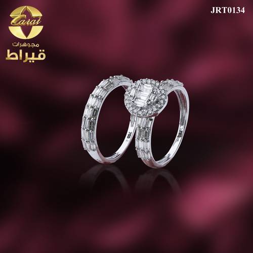 WOMEN'S 18K WHITE GOLD TWINS RING WITH DIAMONDS
