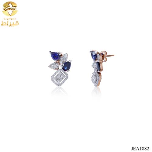  WOMEN'S 18K GOLD EARRING WITH DIAMOND