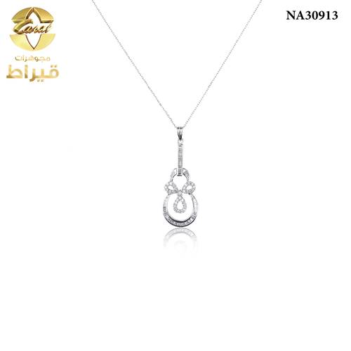 عقد ذهب مع الماس عيار 18