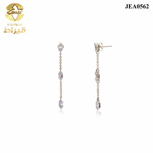    حلق ذهب مع الماس عيار 18