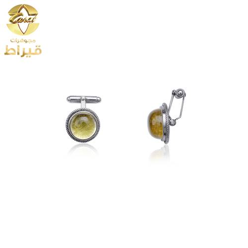  كبك فضة مع زبرجد صناعي عيار 925