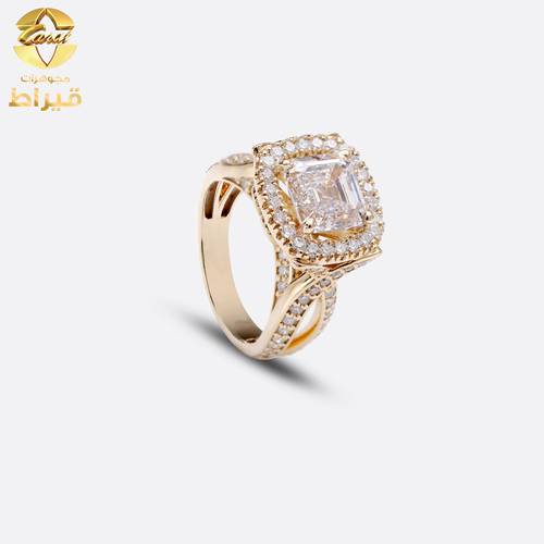  مجوهرات , ذهب , خاتم  ذهب مع ألماس زراعي عيار 18
