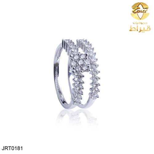 مجوهرات ، ذهب ، خاتم ، خاتم ذهب أبيض مع ألماس عيار 18