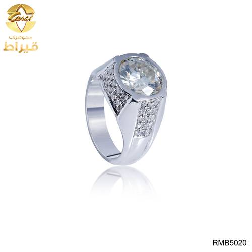  خاتم فضة مع الماس و موسانايت عيار 925