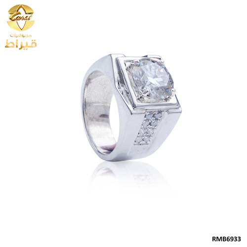 خاتم رجالي , فضة ,خاتم سيلنوفا مع الماس  و موسانايت