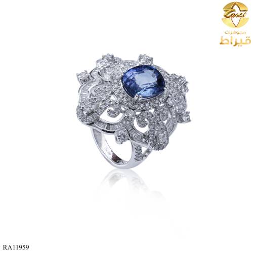 نسخة من نسخة من WOMEN'S 18K WHITE GOLD DIAMOND RING WITH SAPPHIRE