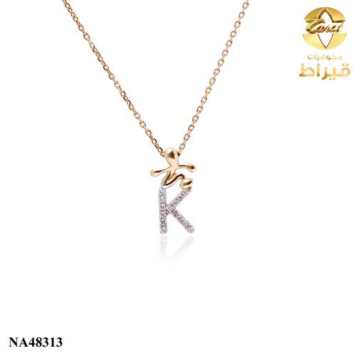 عقد ذهب مع الماس عيار 18