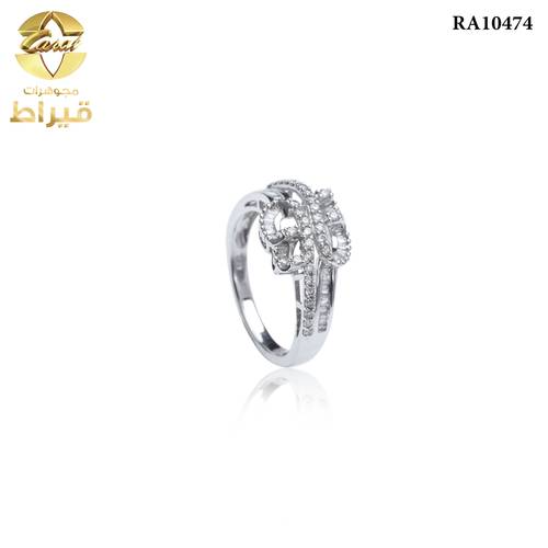 WOMEN'S 18K WHITE GOLD RING WITH DIAMONDS