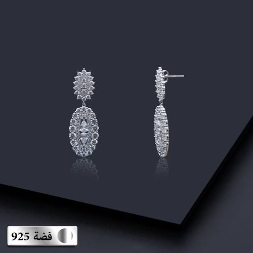  حلق فضة مع زركون عيار 925