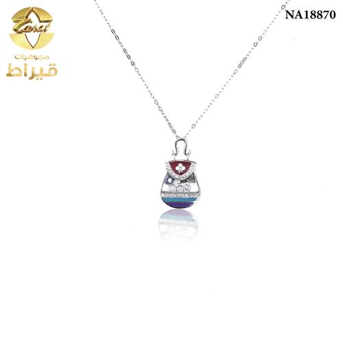  عقد ذهب مع الماس عيار 18
