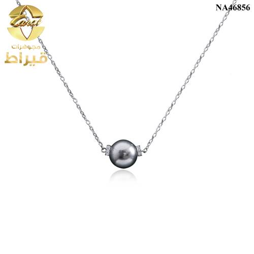 عقد ذهب مع الماس و لولو عيار 18