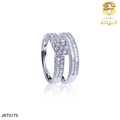 مجوهرات ، ذهب ، خاتم ، خاتم ذهب أبيض مع ألماس عيار 18