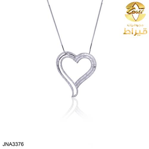 مجوهرات ، ذهب ، عقد ذهب ابيض مع الماس عيار 18