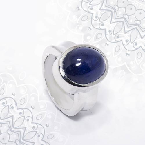 GENTS SILVER RING WITH SAPHIRE STONE