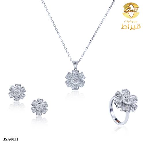 WOMEN'S HALF SET WITH 18K WHITE GOLD AND DIAMONDS