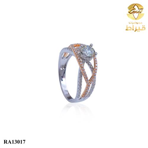 WOMEN'S 18K WHITE GOLD RING WITH DIAMONDS