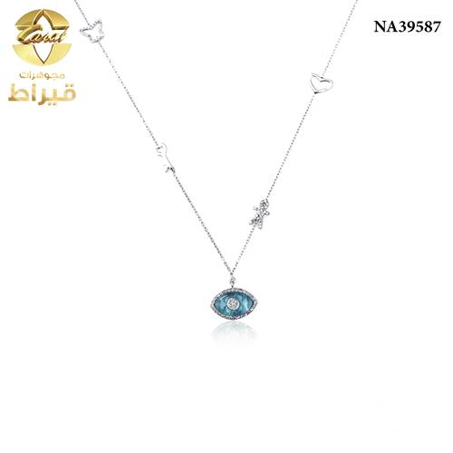 عقد ذهب مع الماس عيار 18